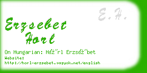 erzsebet horl business card